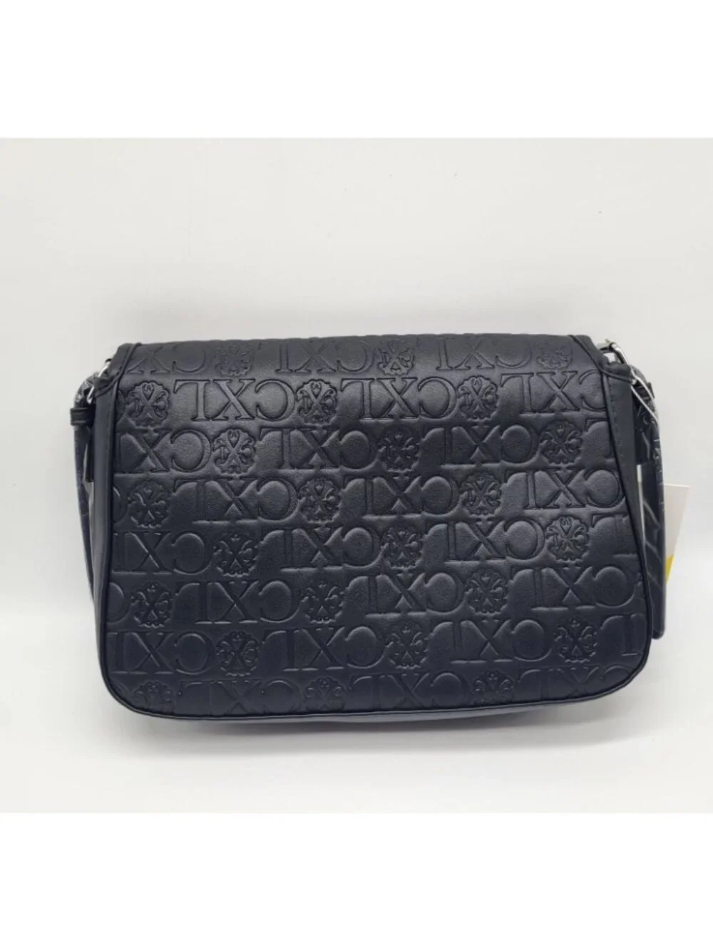 CXL by Christian Lacroix Clara Embossed Black Logo Shoulder Bag